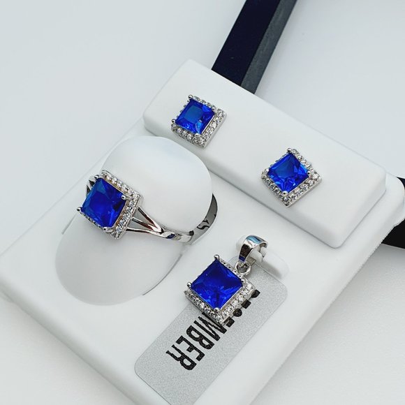 "925 Sterling Silver Cubic Zircon Birthstone Jewelry Set, UU1P7A7072 - Picture 6 of 8